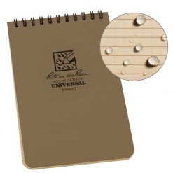 Rite in the Rain Top Spiral Notebook 4x6 - Tan Front Side Closed