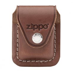 Zippo - Lighter Pouch Loop Brown Leather Front Side Closed