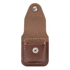 Zippo - Lighter Pouch Loop Brown Leather Front Side Open