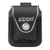 Zippo - Lighter Pouch Loop Black Leather Front Side Closed