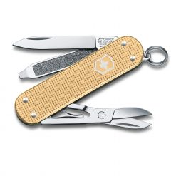 Victorinox Limited Edition 2019 Classic SD Alox Champagne Front Side All Open Angled