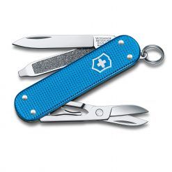 Victorinox Limited Edition 2020 Classic SD Alox Aqua Blue Front Side All Open