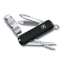 Victorinox Nail Clip 580 Multi-Tool Black Front Side All Open Angled