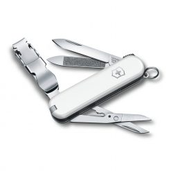 Victorinox Nail Clip 580 Multi-Tool White Front Side All Open Angled