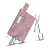 Victorinox SwissCard Classic Spring - Spirit Rose and Lilac Botanical Print Front Side Partially Open Angled