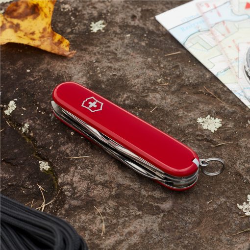 Victorinox Hiker Pocket Knife Red Front Side Closed On Ground