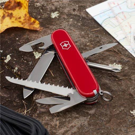 Victorinox Hiker Pocket Knife Red Front Side All Open On Ground