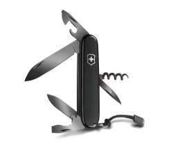 Victorinox Spartan PS - Black Components Black Handle Front Side All Open Vertical