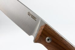 LionSteel B35 Sleipner Steel Blade Santos Wood Handle Front Side Detail Close Up