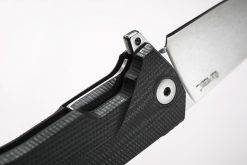 LionSteel KUR Sleipner Steel Blade Black G10 Handle Flipper Close Up