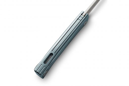 LionSteel Thrill Titanium M390 Blade Blue Titanium Handle SlipJoint Knife Spine