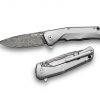 LionSteel T.R.E. Thor Damasteel Blade Titanium Handle Front Side Open and Back Side Closed