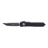 Microtech Ultratech OTF Automatic Knife T/E Black DLC Blade Black Aluminum Handle Front Side Open