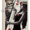 Zippo - Skull, King, Queen Beauty Lighter Front Side Closed Angled
