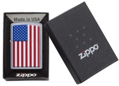 Zippo - Patriotic Design Lighter Front Side Closed in Box