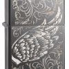 Zippo - Filigree Flame and Wing Design Lighter Front Side Closed