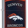 Zippo - NFL Denver Broncos Design Lighter Front Side Closed Angled
