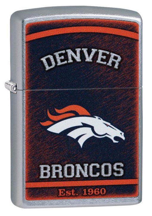 Zippo - NFL Denver Broncos Design Lighter Front Side Closed Angled