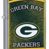 Zippo - NFL Green Bay Packers Design Lighter Front Side Closed Angled