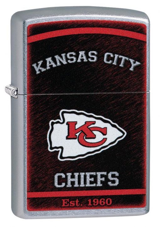 Zippo - NFL Kansas City Chiefs Design Lighter Front Side Closed ANgled