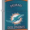Zippo - NFL Miami Dolphins Design Lighter Front Side Closed Angled
