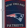 Zippo - NFL New England Patriots Design Lighter Front Side Closed Angled