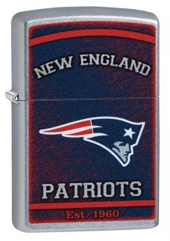 Zippo - NFL New England Patriots Design Lighter Front Side Closed Angled
