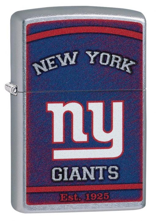 Zippo - NFL New York Giants Design Lighter Front Side Closed Angled