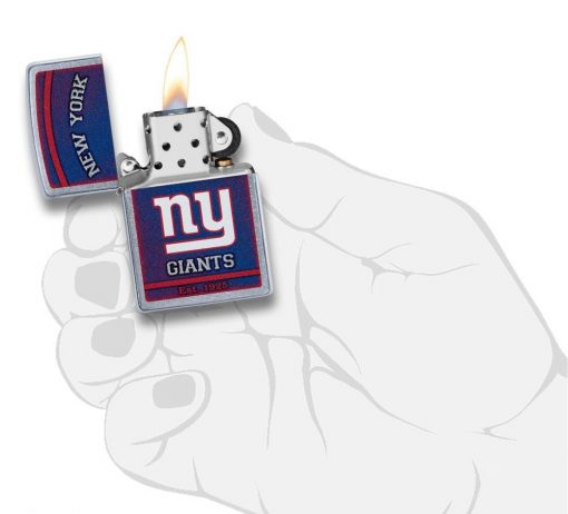 Zippo - NFL New York Giants Design Lighter Front Side Open With Hand Graphic