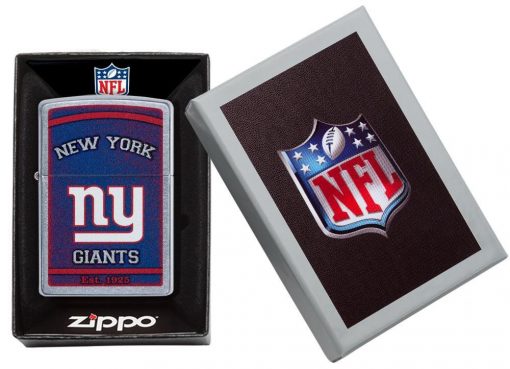 Zippo - NFL New York Giants Design Lighter Front Side Closed in Box