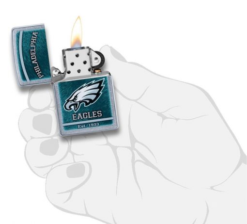 Zippo - NFL Philadelphia Eagles Design Lighter Front Side Open With Hand Graphic
