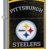 Zippo - NFL Pittsburgh Steelers Design Lighter Front Side Closed Angled