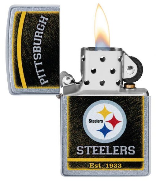Zippo - NFL Pittsburgh Steelers Design Lighter Front Side Open