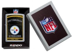 Zippo - NFL Pittsburgh Steelers Design Lighter Front Side Closed in Box