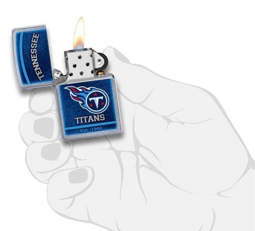 Zippo - NFL Tennessee Titans Design Lighter Front Side Open With Hand Graphic