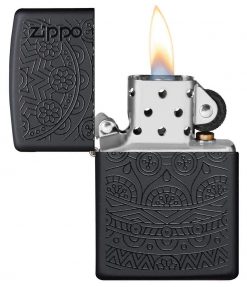 Zippo - Tone on Tone Design Lighter Front Side Open
