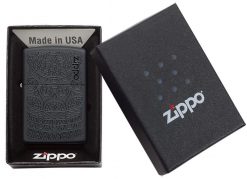 Zippo - Tone on Tone Design Lighter Front Side Closed in Box