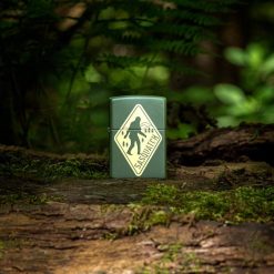 Zippo - Sasquatch Design Lighter Front Side Closed With Nature Background