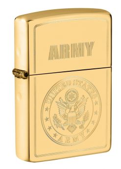Zippo - U.S. Army Emblem Lighter Front Side Closed Angled