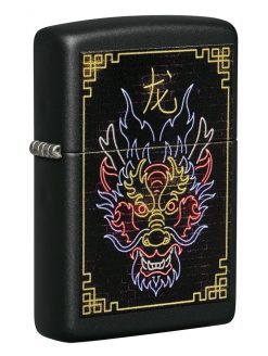 Zippo - NFL Neon Dragon Design Lighter Front Side Closed Angled