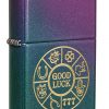 Zippo - Lucky Symbols Design Lighter Front Side Closed Angled