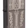 Zippo - Thor's Hammer Lighter Front Side Closed ANgled