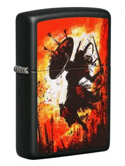 Zippo - Warrior Lighter Front Side Closed Angled