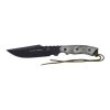 TOPS - Alaskan Harpoon Black 1095 Blade Black Linen Micarta Handle Front Side