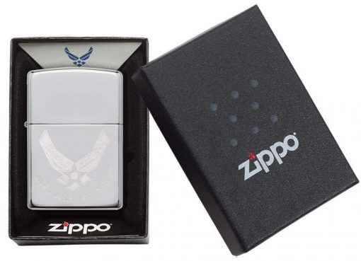 Zippo - U.S. Air Force Emblem Lighter Front Side Closed in Box