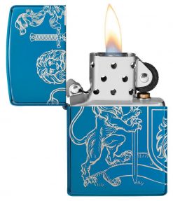 Zippo - Medieval Coat of Arms Design Lighter Front Side Open