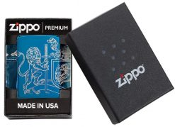 Zippo - Medieval Coat of Arms Design Lighter Front Side Closed In Box