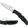Spyderco Endura 4 Lockback Knife Flat Ground Satin Plain Edge British Racing Green FRN Handle Front Side Open and Front Side Closed
