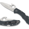 Spyderco Delica 4 Emerson Opener Lockback Knife Satin VG-10 Blade Grey FRN Handle Front Side Open and Front Side Closed