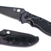 Spyderco Embassy Black S30V Blade Black Aluminum Handle Front Side Open and Front Side Closed